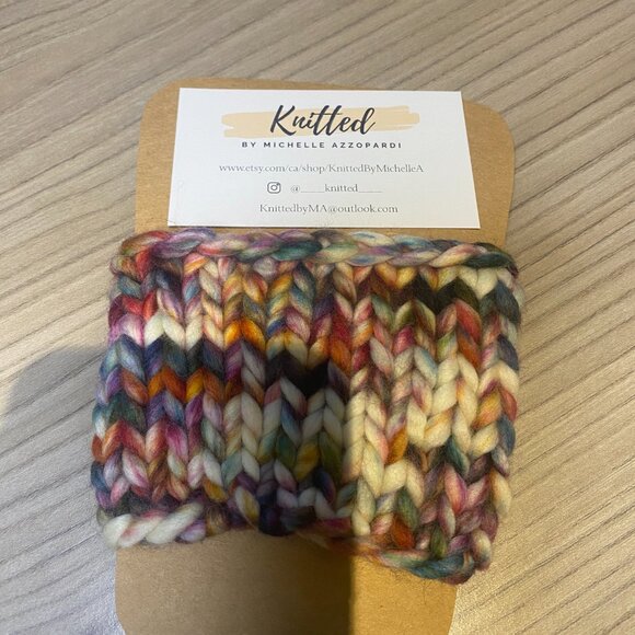 Cozy Bundle: Eddie Bauer Sweater, Cup Cozy and Clay Earrings - Picture 3 of 7